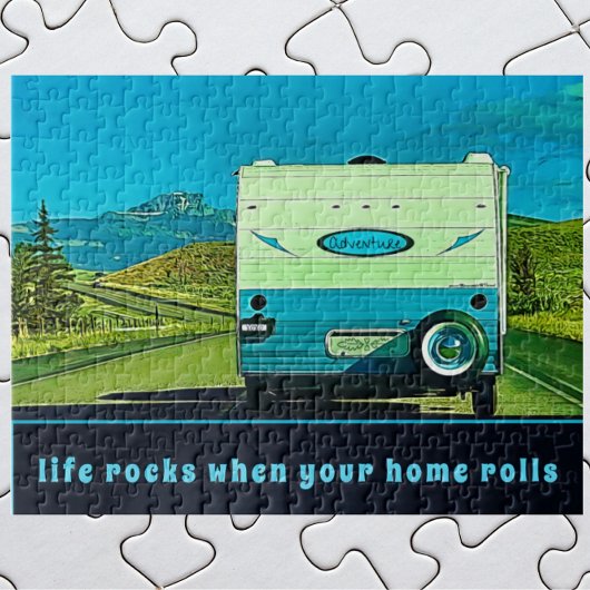 Het leven loopt wanneer uw huis  Camper rolt Legpuzzel