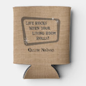 Het leven loopt wanneer uw leefruimte rolt, kamper blikjeskoeler (Voorkant)