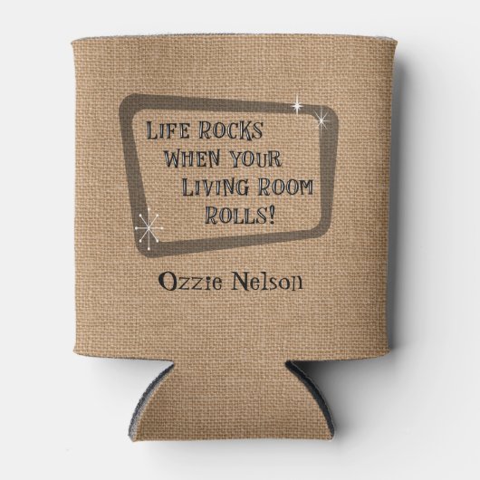 Het leven loopt wanneer uw leefruimte rolt, kamper blikjeskoeler (Voorkant)