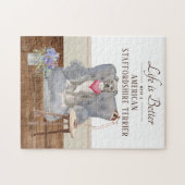 Het leven met een Amerikaanse Staffordshire Terrie Legpuzzel (Horizontaal)