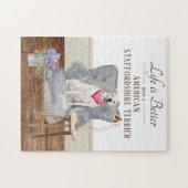 Het leven met een Amerikaanse Staffordshire Terrie Legpuzzel (Horizontaal)