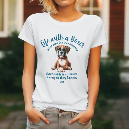 Het leven met een Boxer Dog T-shirt