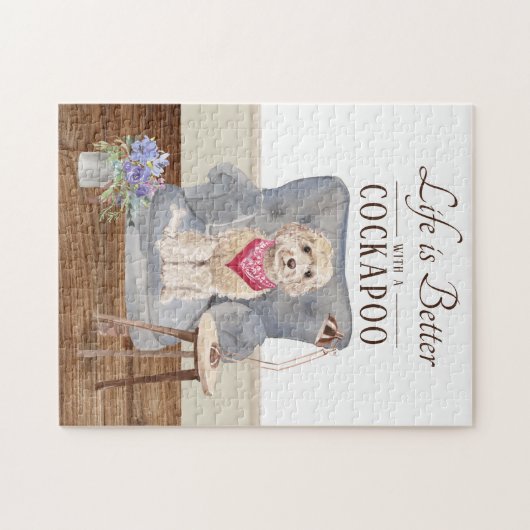 Het leven met een Cockapoo Jigzaag Puzzle Legpuzzel (Horizontaal)