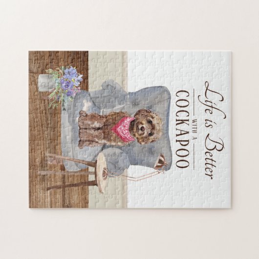 Het leven met een Cockapoo Jigzaag Puzzle Legpuzzel (Horizontaal)