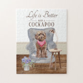 Het leven met een Cockapoo Jigzaag Puzzle Legpuzzel (Verticaal)