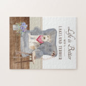 Het leven met een Lakeland Terrier Jigzaag Puzzle Legpuzzel (Horizontaal)