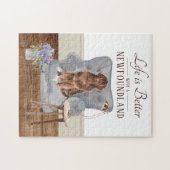 Het leven met een Newfoundland Jigzaag Puzzle Legpuzzel (Horizontaal)