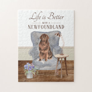 Het leven met een Newfoundland Jigzaag Puzzle Legpuzzel