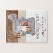 Het leven met een Shetland Sheepdog Jigzaag Puzzle Legpuzzel (Horizontaal)