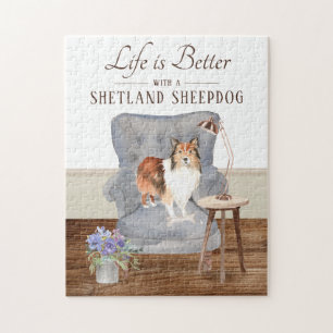 Het leven met een Shetland Sheepdog Jigzaag Puzzle Legpuzzel