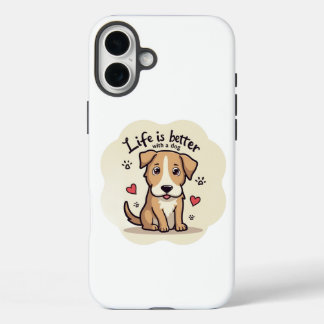 Het leven met honden iPhone 16 plus hoesje