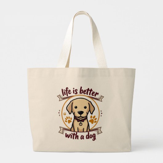 Het leven met honden grote tote bag (Achterkant)