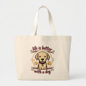 Het leven met honden grote tote bag (Voorkant)
