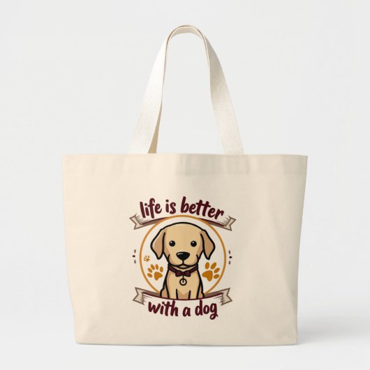 Het leven met honden grote tote bag (Voorkant)