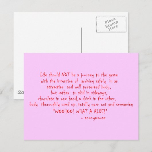 Het leven moet geen reis zijn briefkaart (Voorkant / Achterkant)