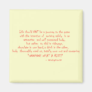 Het leven moet geen reis zijn magneet