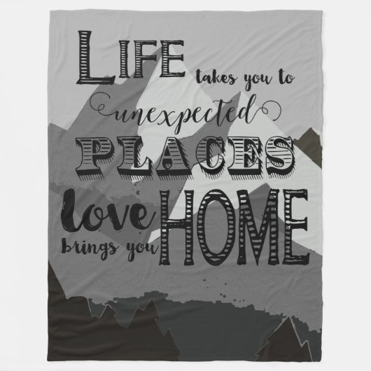 Het leven neemt je Inspirerend offertes in beslag Fleece Deken (Voorkant)