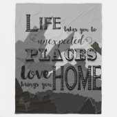 Het leven neemt je Inspirerend offertes in beslag Fleece Deken (Voorkant)