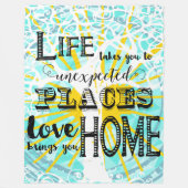 Het leven neemt je Inspirerend offertes in beslag Fleece Deken (Voorkant)