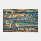 Het leven neemt je liefde brengt je Motivatie prij Deurmat (Voorkant)