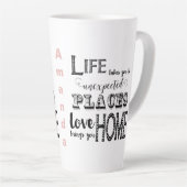 Het leven neemt je mee naar onverwachte plekken wa latte mok (Rechterhoek)