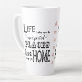 Het leven neemt je mee naar onverwachte plekken wa latte mok (Linkerhoek)