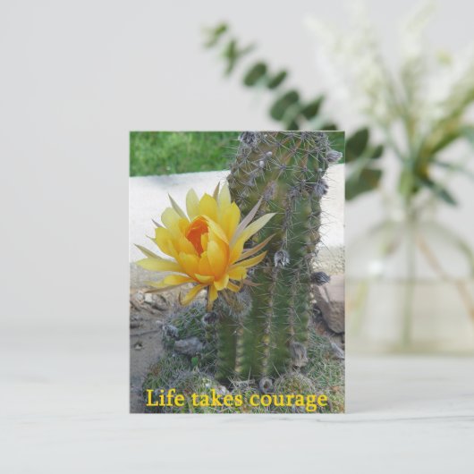 Het leven neemt moed op briefkaart (Staand voorkant)