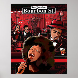Het leven op Bourbon Street 16x20 Poster, Muziek T Poster