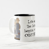 Het leven op de mok van de Boerderij (Voorkant links)