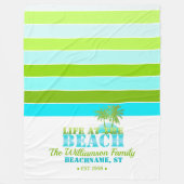 Het leven op het strand Cool Blue/Green Fleece Deken (Voorkant)