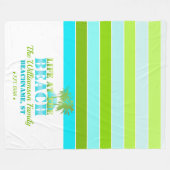 Het leven op het strand Cool Blue/Green Fleece Deken (Voorkant (Horizontaal))