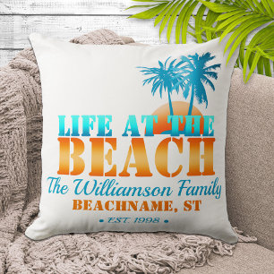 Het leven op het strand gepersonaliseerd buitenkussen