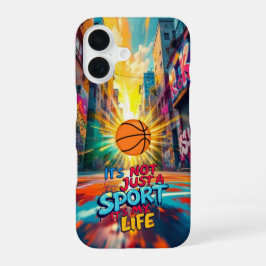 Het leven op het veld: basketbal iPhone 16 hoesje
