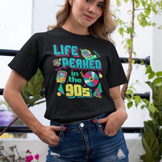 Het leven piekte in de Blauwe Retro van de jaren ' T-shirt
