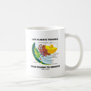 Het leven reist altijd van ruw naar vloeiend koffiemok