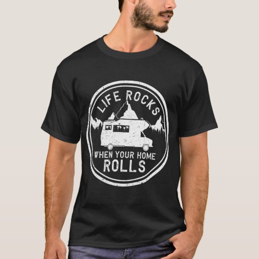 Het leven rockt wanneer uw huis rolt Shirt grappig (Voorkant)