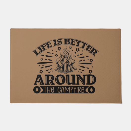 Het leven rond de kampvuur is beter deurmat (Voorkant)