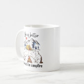 Het leven rond de kampvuur is beter koffiemok (Voorkant links)