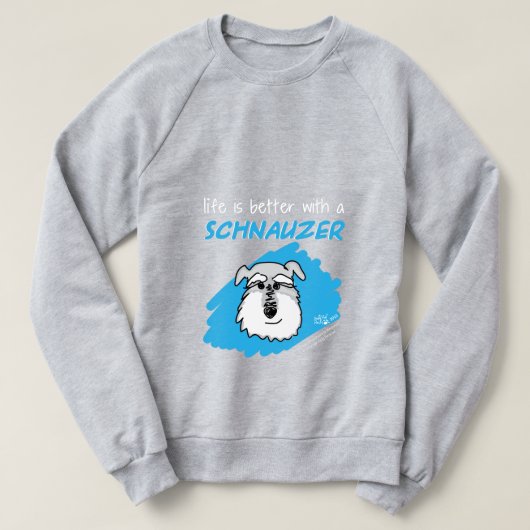 Het leven... Schnauzer - Donker Sweatshirt (Vrouwe (Design voorkant)