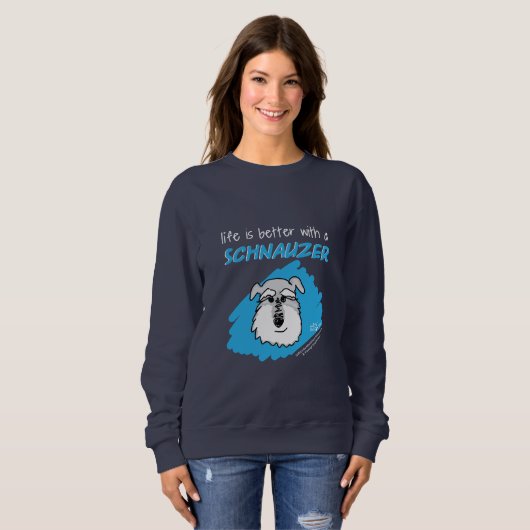 Het leven... Schnauzer - Donker Sweatshirt (Vrouwe (Voorkant volledig)