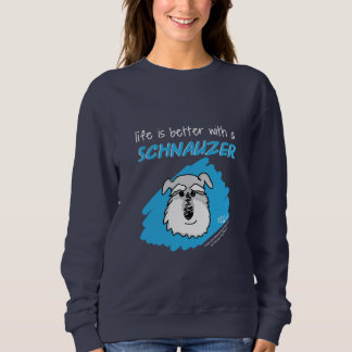 Het leven... Schnauzer - Donker Sweatshirt (Vrouwe