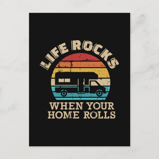 Het leven steekt wanneer uw huis  RV rolt Briefkaart (Voorkant)