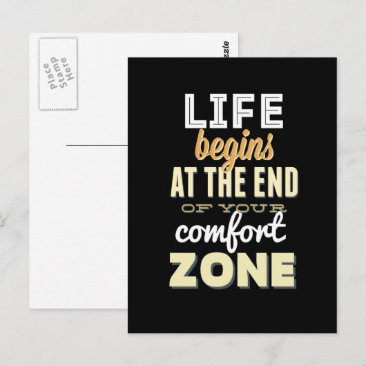 Het leven! typografie Inspirerend Briefkaart (Voorkant / Achterkant)