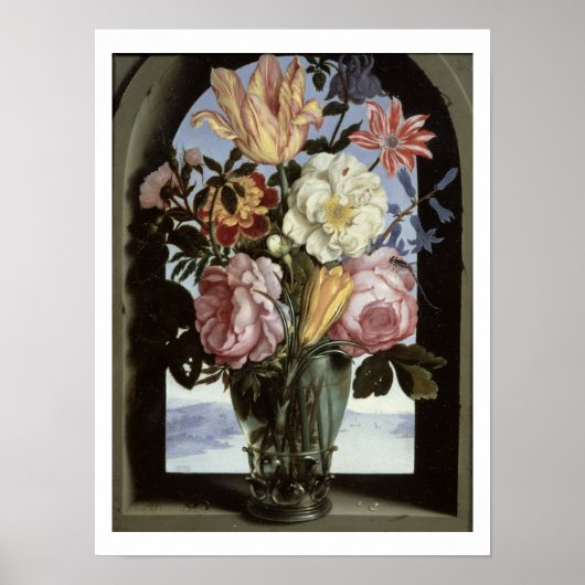 Het leven van bloemen in een drink glas poster (Voorkant)