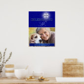 Het leven van Blue Christian Cross Foto vieren Poster (Keuken)