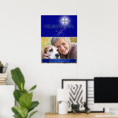 Het leven van Blue Christian Cross Foto vieren Poster (Thuiskantoor)
