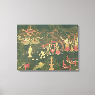 Het leven van Boeddha Shakyamuni Canvas Afdruk