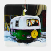 Het leven van Camper Hippie is een reis die alleen Keramisch Ornament (Achterkant)