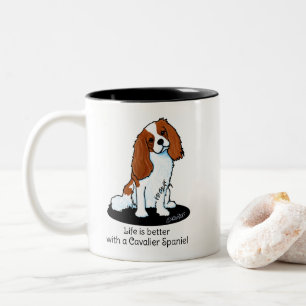 Het leven van Cavalier Spaniel is beter Tweekleurige Koffiemok