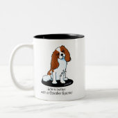 Het leven van Cavalier Spaniel is beter Tweekleurige Koffiemok (Links)